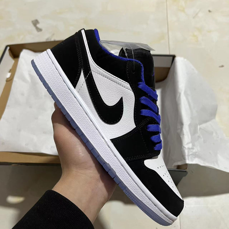 Retro Low Top Basketball Shoes, Black White Colorway, Lace Up Design, Casual Gift for Shoe Lovers