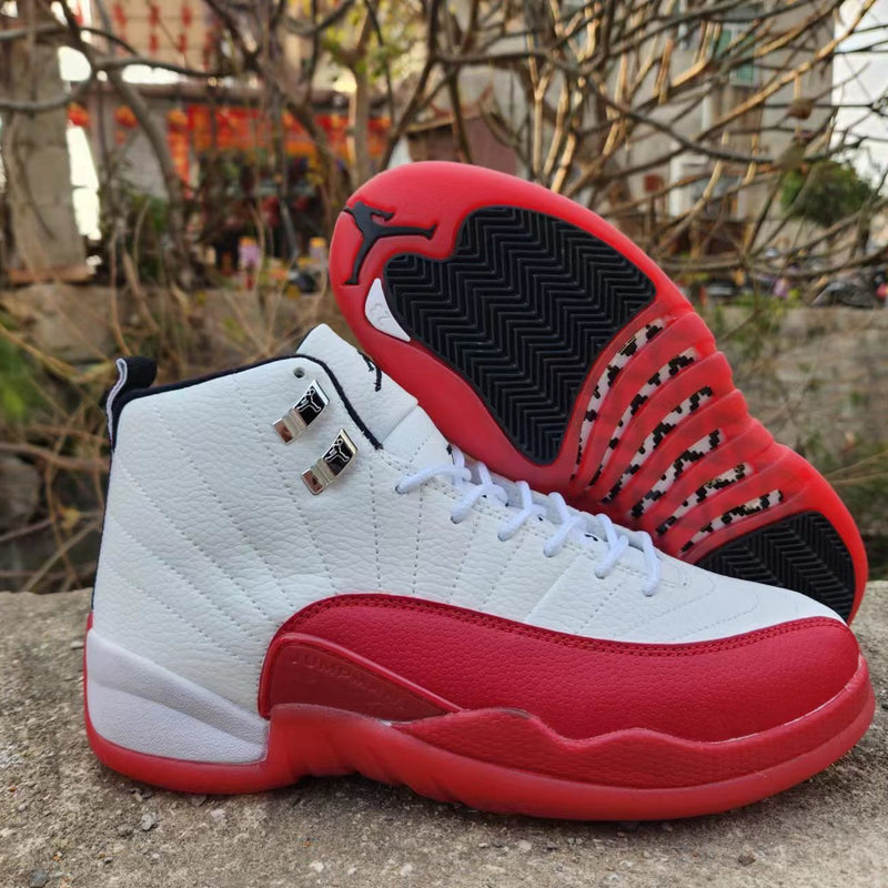 Sneakers, White Red Colorway, Lace Up Design, Casual Gift for Sneaker Fans