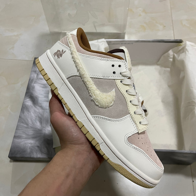 Low Top Sneakers, Off White Brown Colorway, Lace Up Design, Casual Gift for Sneaker Fans