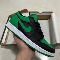 Low Top Sneakers, Black Green Colorway, Lace Up Design, Casual Gift for Sneaker Fans