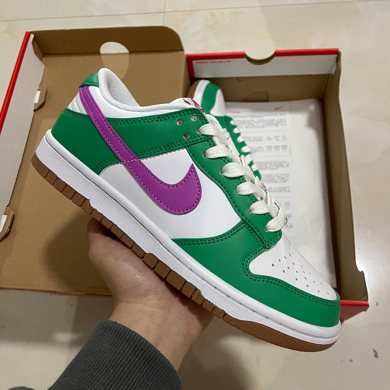 Low Top Sneakers, White Green Colorway, Lace Up Design, Casual Gift for Sneaker Fans