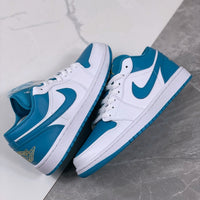 Low Top Sneakers, Blue White Colorway, Lace Up Design, Casual Gift for Sneaker Fans