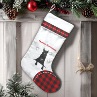 Buffalo Plaid Horse Stocking, Merry Horsemas Black Horse Christmas Stocking, Personalized Christmas Stocking, Equestrian Holiday Present