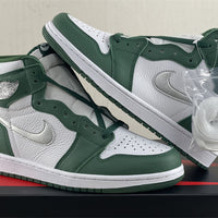 High Top Sneakers, White Green Colorway, Lace Up Design, Casual Gift for Sneaker Fans
