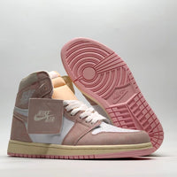 Retro High Top Sneakers, Pink Sail Colorway, Lace Up Design, Casual Gift for Sneaker Fans
