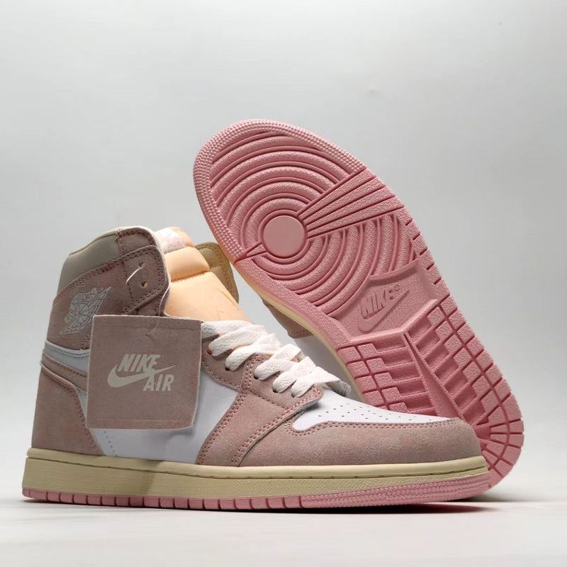 Retro High Top Sneakers, Pink Sail Colorway, Lace Up Design, Casual Gift for Sneaker Fans