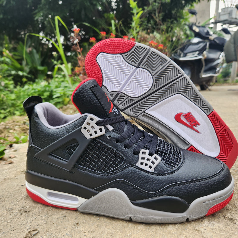 Sneakers, Black Red Colorway, Lace Up Design, Casual Gift for Sneaker Fans
