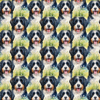 Berner Puppy Gift Wrap, Bernese Mountain Dog Wrapping Paper, Watercolor Dog Floral Gift Wrapping Paper, Dog Lover Christmas Present Wrap