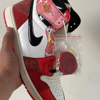 Sneakers, White Red Colorway, Lace Up Design, Casual Gift for Sneaker Fans