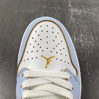 Low Top Sneakers, Blue White Colorway, Gradient Colorway, Lace Up Design, Casual Gift for Sneaker Fans