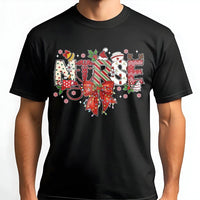Festive Stethoscope Holiday Tee, Christmas Nurse T-Shirt, Adorable Nursing Student Shirt, Medical Crewneck Graphic Tee, Xmas RN Present for Women
