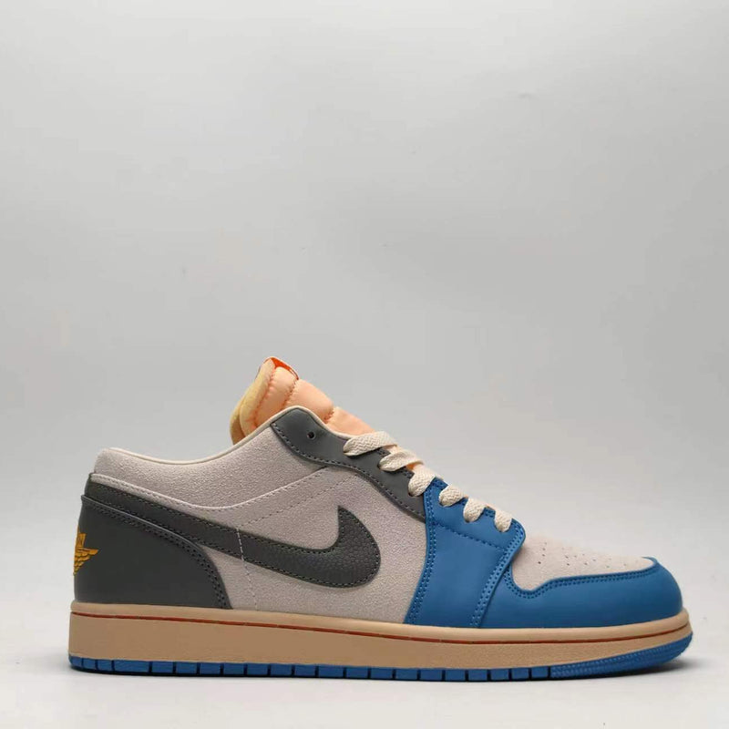 Low Top Sneakers, Blue Gray Colorway, Lace Up Design, Casual Gift for Sneaker Fans