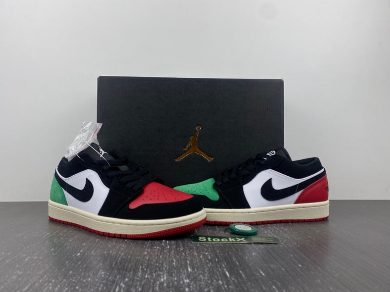 Low Top Sneakers, Red Green Colorway, Mismatched Colorway, Lace Up Design, Casual Gift for Sneaker Fans