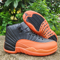 Sneakers, Black Orange Colorway, Lace Up Design, Casual Gift for Sneaker Fans