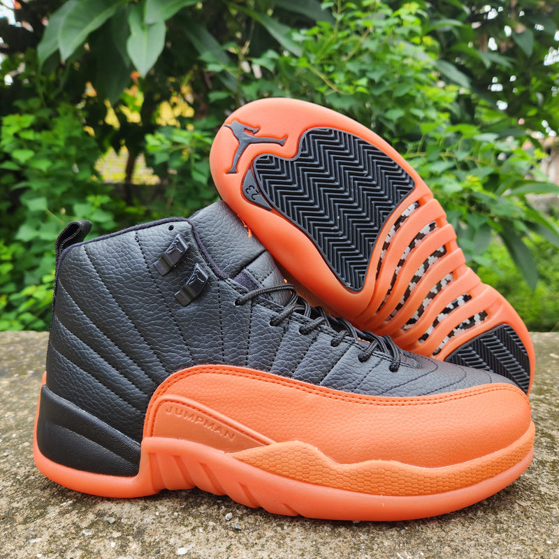 Sneakers, Black Orange Colorway, Lace Up Design, Casual Gift for Sneaker Fans