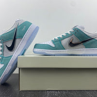 Low Top Sneakers, Blue White Silver Colorway, Metallic Finish, Lace Up Design, Casual Gift for Sneaker Fans