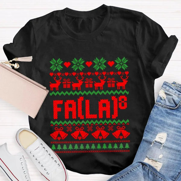 Humorous Holiday Mathematics Shirt, Bell and Elk Math Christmas T-Shirt, Christmas Elk Math Teacher Graphic Tee, Xmas STEM Pr