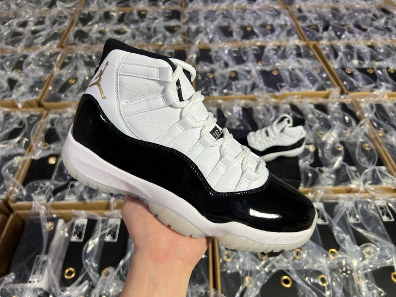 Sneakers, White Black Gold Colorway, Lace Up Design, Casual Gift for Sneaker Fans