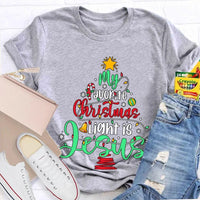 Christian Christmas T-Shirt, My Favorite Christmas Light Is Jesus Shirt, Religious Holiday Graphic Tee, Jesus Christmas Light Faith Shirt