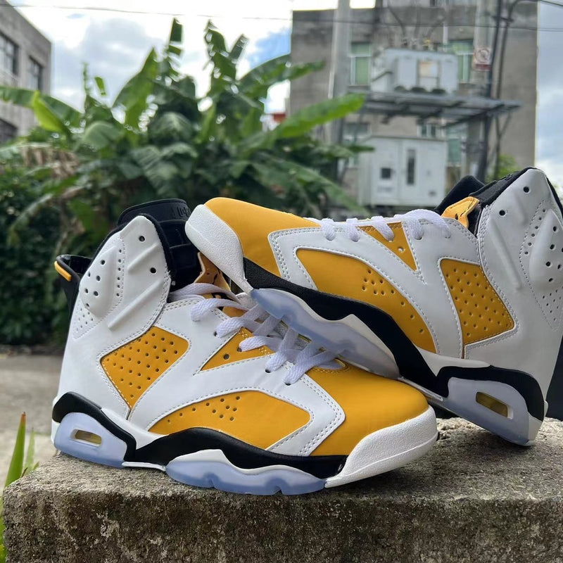 Sneakers, White Yellow Colorway, Lace Up Design, Casual Gift for Sneaker Fans