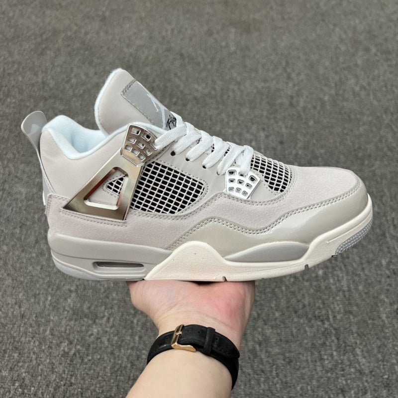 Retro Basketball Shoes, Gray Silver Colorway, Metallic Finish, Lace Up Design, Casual Gift for Shoe Lovers