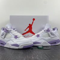 Sneakers, White Purple Colorway, Leather Footwear, Lace Up Design, Casual Gift for Sneaker Fans