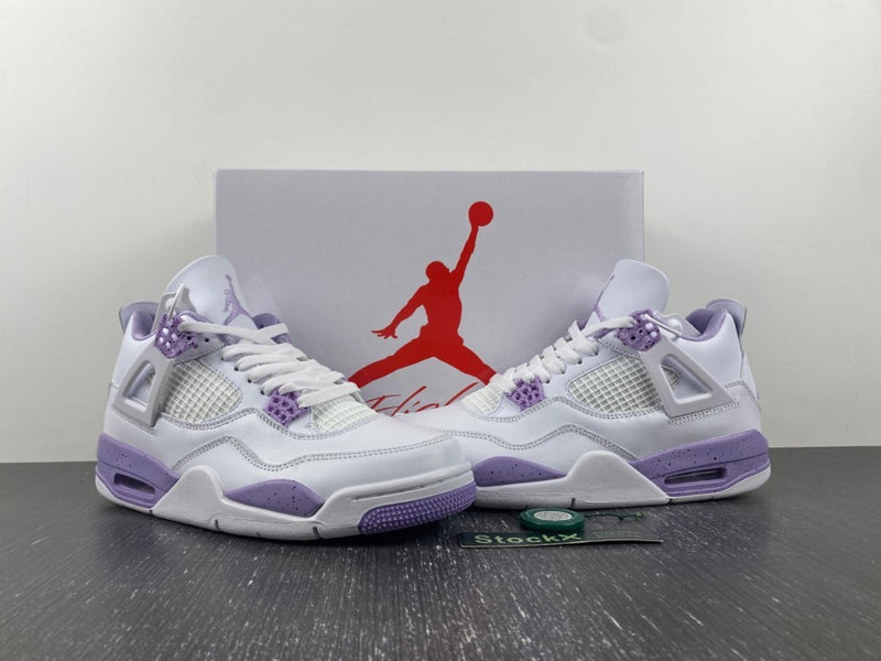 Sneakers, White Purple Colorway, Leather Footwear, Lace Up Design, Casual Gift for Sneaker Fans