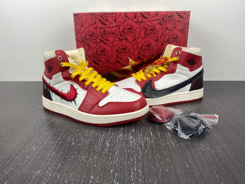 Sneakers, Burgundy White Yellow Colorway, Lace Up Design, Casual Gift for Sneaker Fans