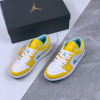 Retro Low Top Sneakers, White Yellow Colorway, Lace Up Design, Casual Gift for Sneaker Fans