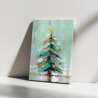 Whimsical Holiday Tree Canvas Print, Abstract Christmas Tree Canvas Wall Art, Festive Winter Canvas, Modern Seasonal Wall Decor Xmas Present
