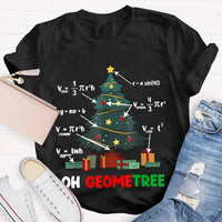 Humorous Geometry Holiday Tree Tee, Oh Geometree Math Teacher Christmas Shirt, Math Lover Xmas T-Shirt, Christmas Educator Shirt