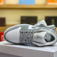 Low Top Sneakers, White Gray Colorway, Lace Up Design, Casual Gift for Sneaker Fans