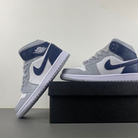 Mid Top Sneakers, Blue White Gray Pink Colorway, Lace Up Design, Casual Gift for Sneaker Fans