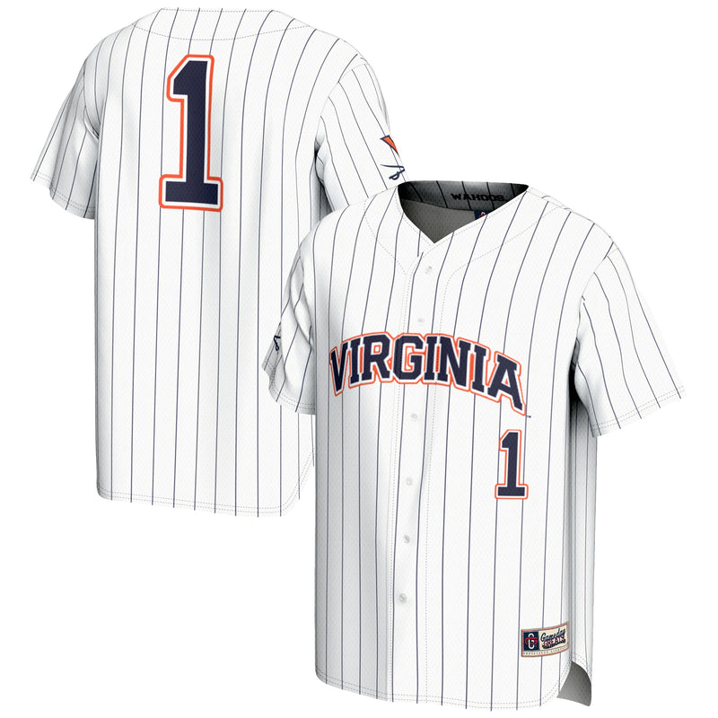 #1 Virginia Cavaliers Lightweight Baseball Jersey - White