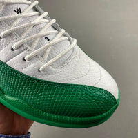 Low Top Sneakers, White Green Colorway, Lace Up Design, Casual Gift for Sneaker Fans