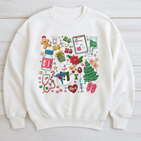 Festive Nurse Holiday Sweater, Nurse Christmas Sweatshirt, Adorable RN LPN Crewneck, Medical School Pullover, Hospital Nurse Sweatshirt Present