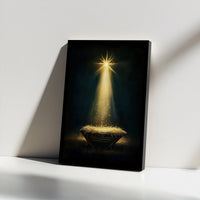Star of Bethlehem Canvas Wall Art, Nativity Manger Canvas Print, Holy Night Christmas Canvas Decor, Religious Christian Wall Art Present