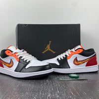 Low Top Sneakers, White Black Red Colorway, Lace Up Design, Casual Gift for Sneaker Fans