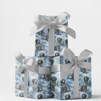 Christmas Dog Gift Wrap, English Setter Wrapping Paper, Snowy Spotted Pup Present Paper, Winter Pet Holiday Paper, Dog Lover Xmas Gift Wrap