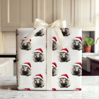Adorable Animal Holiday Gift Wrap, Santa Hat Hedgehog Wrapping Paper, Watercolor Christmas Wrapping Paper, Festive Winter Wrapping Paper