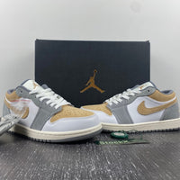 Low Top Sneakers, White Gray Brown Colorway, Lace Up Design, Casual Gift for Sneaker Fans