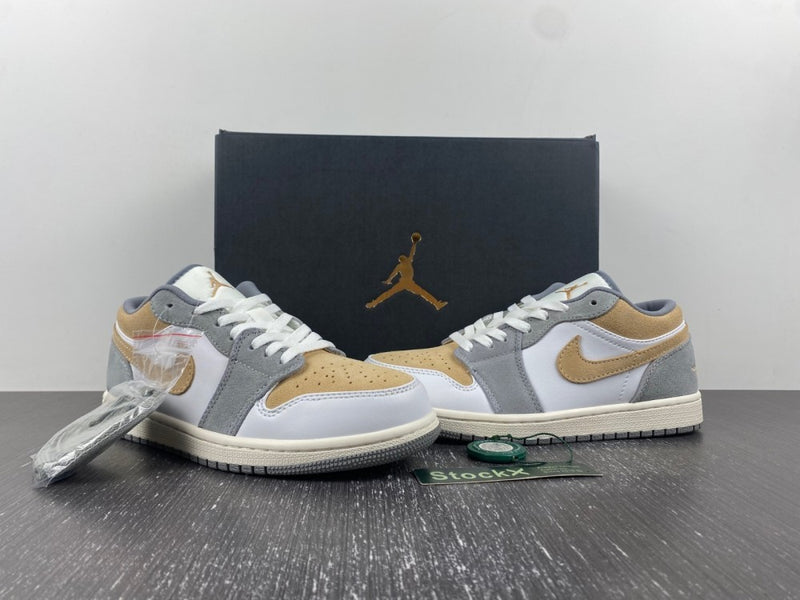 Low Top Sneakers, White Gray Brown Colorway, Lace Up Design, Casual Gift for Sneaker Fans
