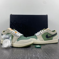Low Top Sneakers, Black Green Gray Colorway, Lace Up Design, Casual Gift for Sneaker Fans