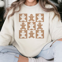 Checkerboard Gingerbread Crewneck, Retro Gingerbread Man Sweatshirt, Adorable Gingerbread Christmas Sweater, Holiday Cookie Pullover, Xmas Present