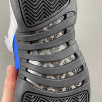 Low Top Sneakers, Blue White Black Colorway, Leather Footwear, Lace Up Design, Casual Gift for Sneaker Fans