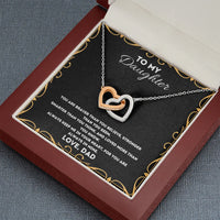 Surgical Steel Pendant Necklace, To My Daughter Interlocking Heart Necklace, Father to Daughter Necklace, Birthday Christmas Present from Dad