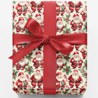 Retro Christmas Wrapping Paper, Vintage Santa Claus Wrapping Paper, Holiday Noel Wrapping Paper, Festive Winter Gift Wrap, Xmas Present Wrap