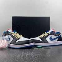 Low Top Sneakers, Blue White Black Colorway, Lace Up Design, Casual Gift for Sneaker Fans