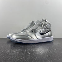 High Top Golf Shoes, White Silver Colorway, Lace Up Design, Casual Gift for Shoe Lovers