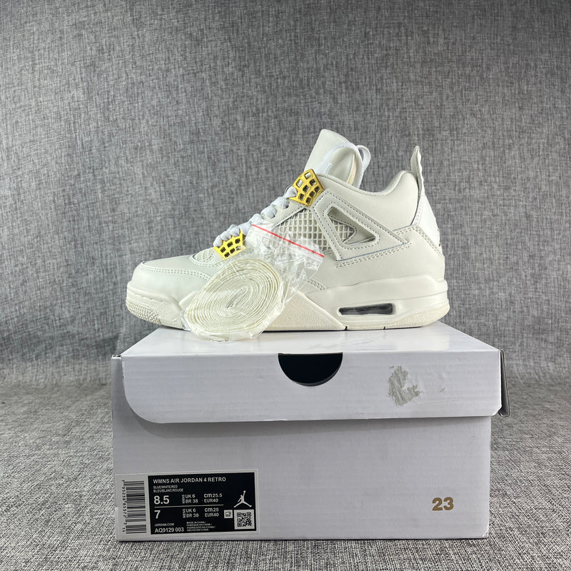 Sneakers, White Gold Colorway, Lace Up Design, Casual Gift for Sneaker Fans